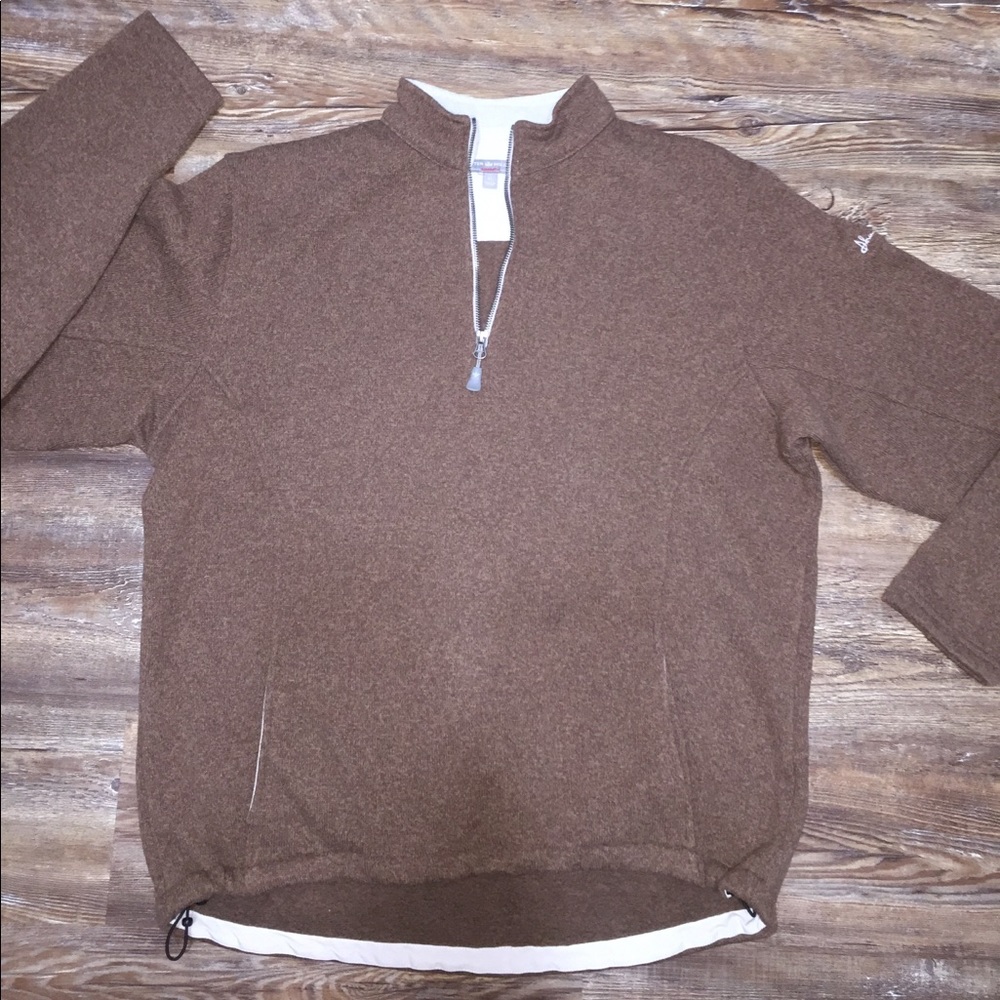 Brown pull over half zip